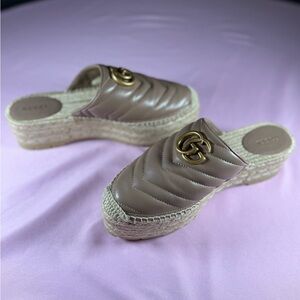 Gucci Women's Espadrille Napa Charlotte in color Porcelain Rose 38.5 EU - NEW